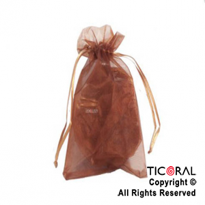 BOLSA MARRON ORGANZA 20X13CM HS2626-15 x 1